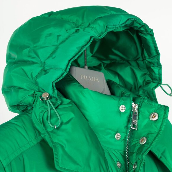 Prada Green Nylon Hooded Puffer Jacket - Picture 11 of 14